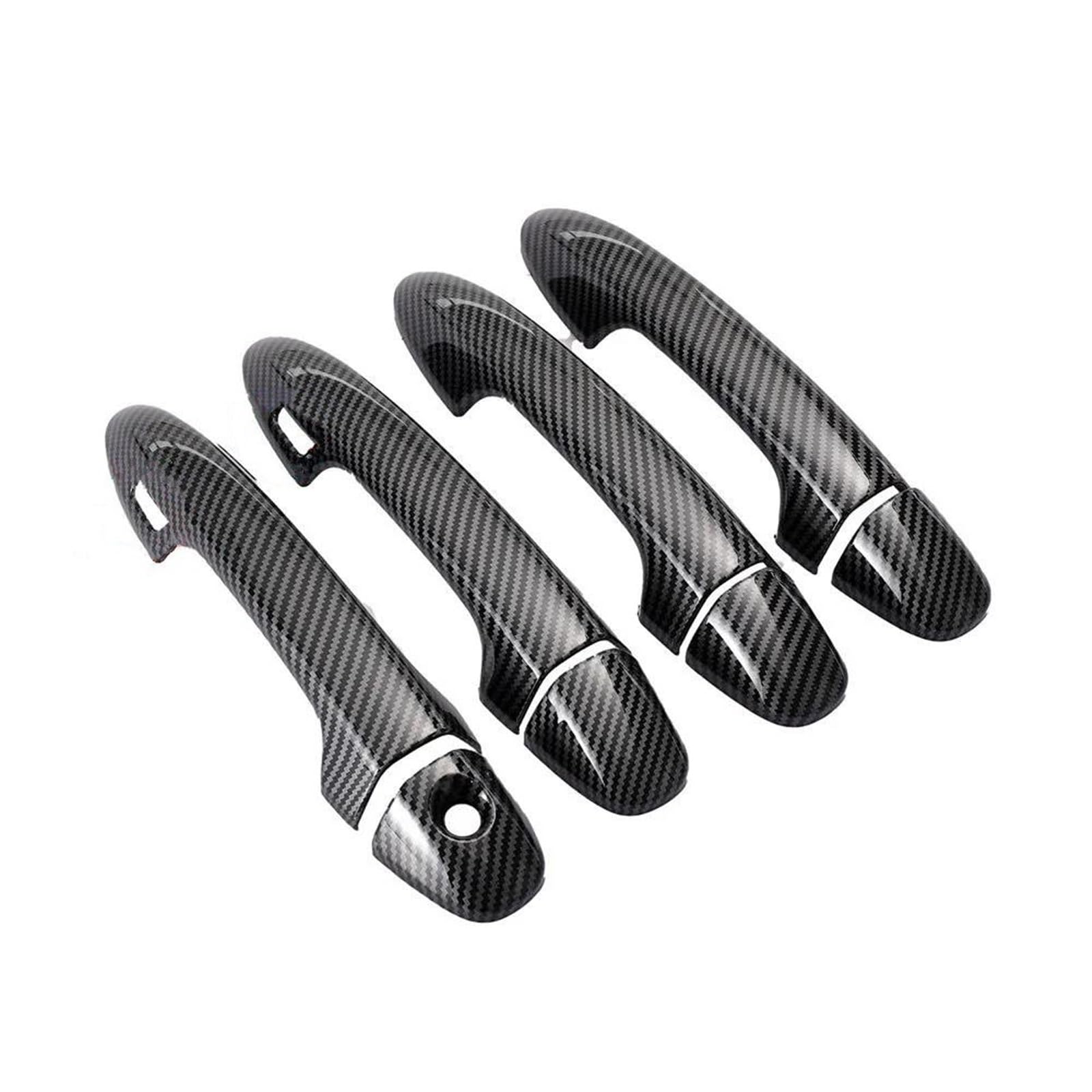 Youzka Carbon 2 Sensors Handle Protective Carbon Fiber Chrome Car Door Handle Bowl Cover Decor Trim Sticker Styling For Highlander For Kluger 2015-2019(Carbon 2 Sensors)