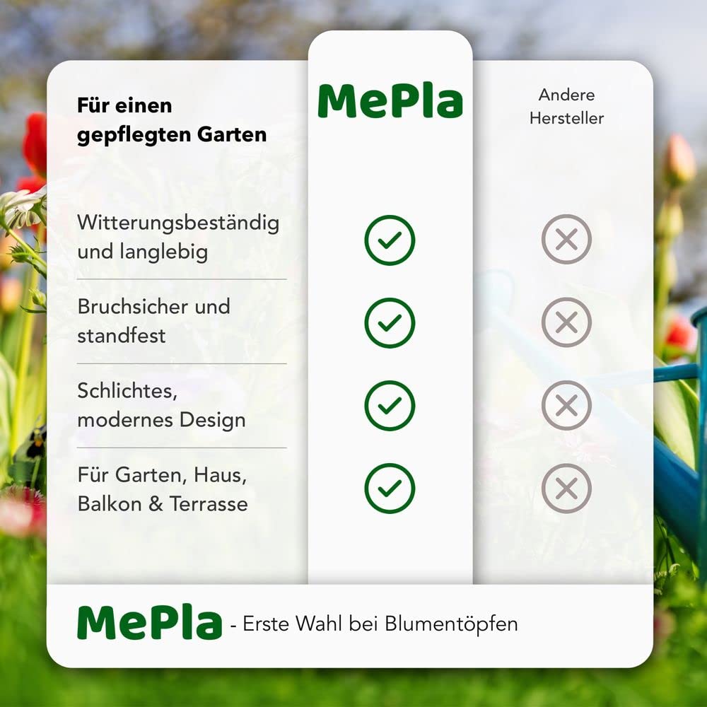 MePla Blumentopf Monza - runder Pflanzkübel - wetterfestes Pflanzgefäß - UV-beständiger Blumenkübel - Pflanzentopf - Kübel - ø60 - Terra