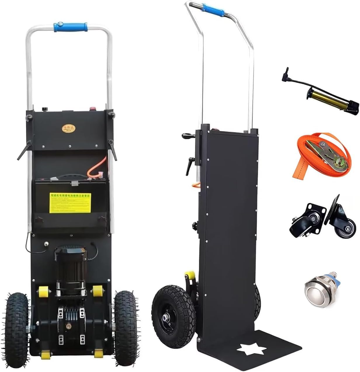 Super Power - Electric Stair Climbing Dolly, Easily Climb Stairs 1200W Motor 900lbs Electric Stair Climbing Hand Trucks with Rope, Heavy Duty Stair Climber for Warehouse Logistics, Moving Furniture