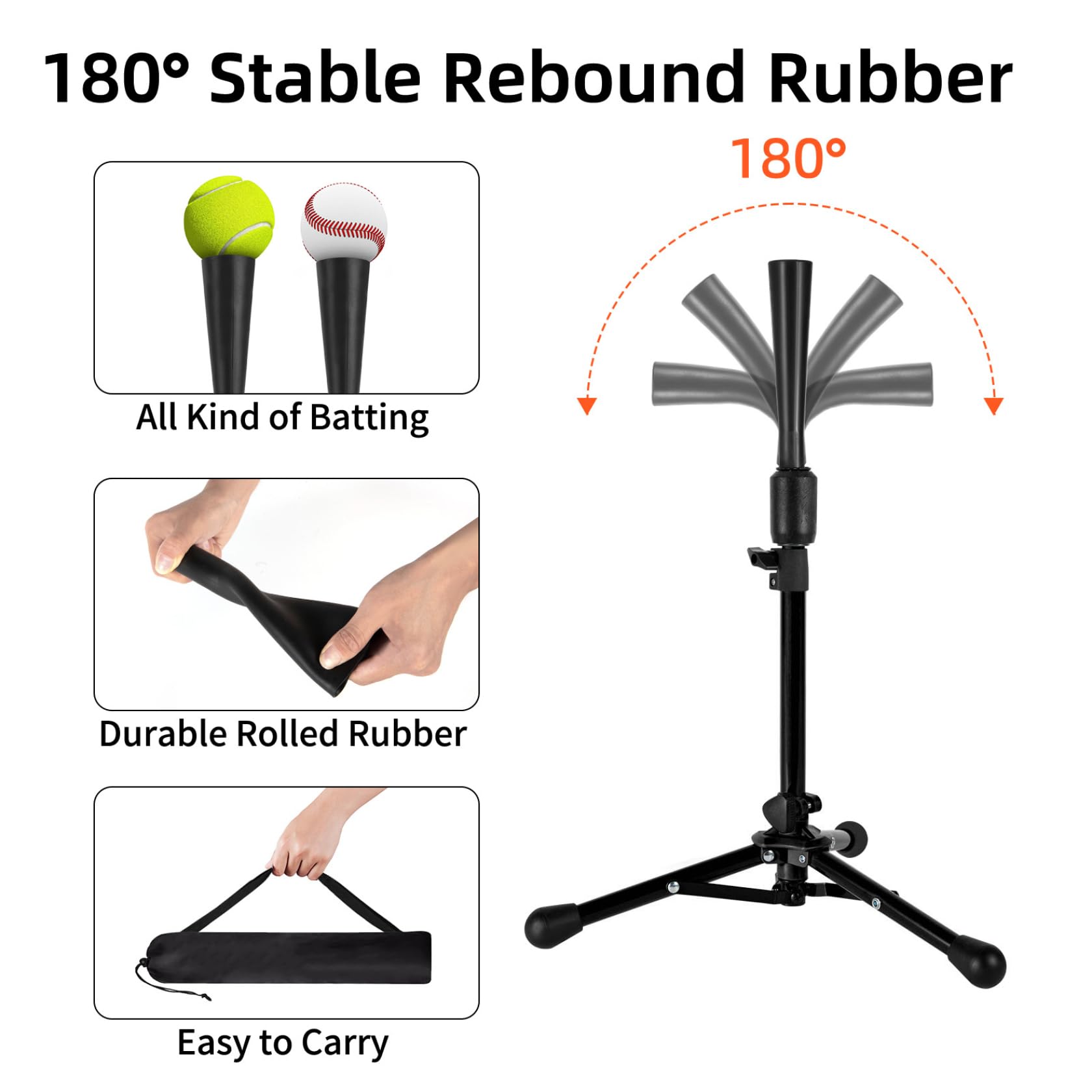 Tee de Baseball pour Enfants, trépied Stable et Portable réglable de 21 à 30 Pouces pour entraînement à la Frappe, avec Un Sac Transport Tees Baseball pour Frapper Tee pour enfa