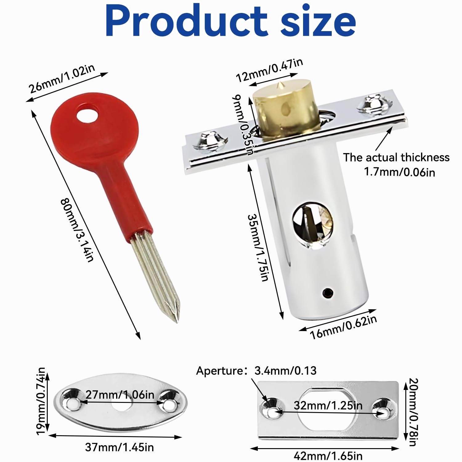 Chtaoxin 2 PCS Door Security Mortice Bolt Lock - Image 2