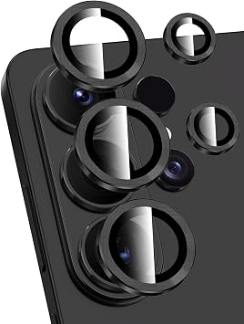 Samsung Galaxy S26 Ultra ile uyumlu Kamera Cam  Lens Koruyucu Halka Seti - FC381 Siyah