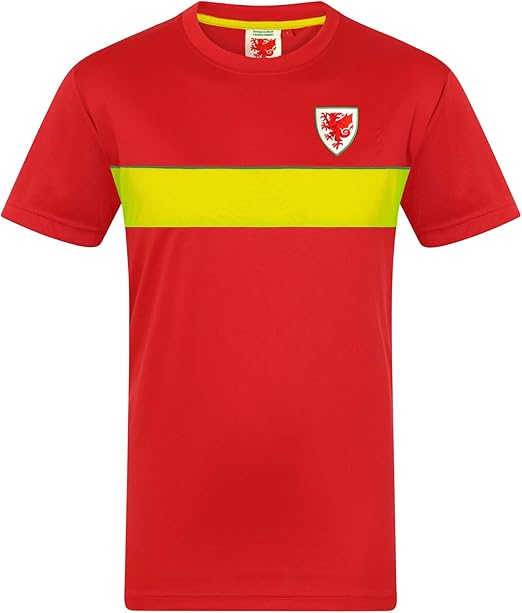  Wales Cymru Mens T-Shirt Poly Training Kit FAW Official Football Gift 