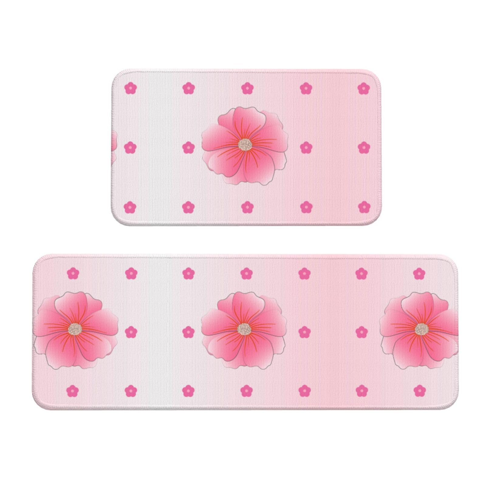 Alfombrillas de cocina de 2 piezas Blooming Carnations adiós a los resbalones