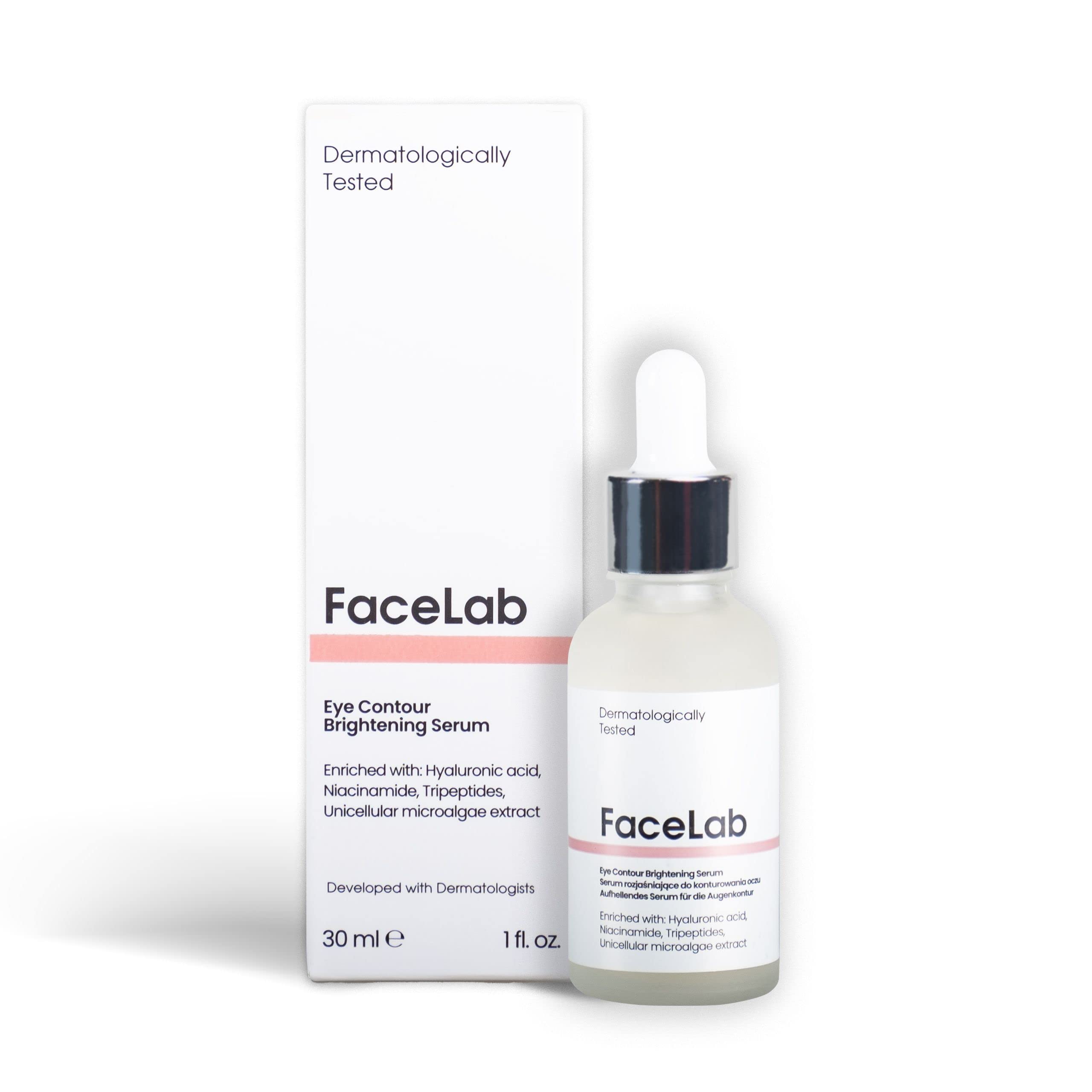 FaceLab Eye Contour Serum, Anti-Aging Algae Extract Brightening Revitalizing Eye Serum with Hyaluronic Acid&Peptides for