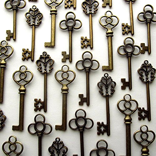 Makhry Mixed Pack of 30 Vintage Retro Rustic Skeleton Keys in Antique Bronze Color,3 Style,30 pcs Rustic Wedding Favor(Antique Bronze) steampunk buy now online Makhry Mixed Pack of 30 Vintage Retro Rustic Skeleton Keys in Antique Bronze Color,3 Style,30 pcs Rustic Wedding Favor(Antique Bronze) steampunk buy now online
