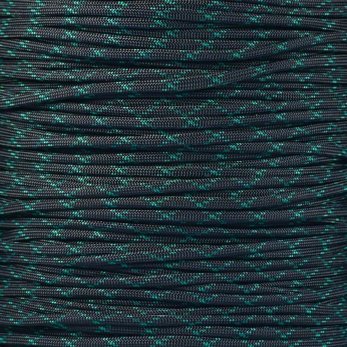 PARACORD PLANET 100 Feet Nylon 550Lb Type Iii 7 Strand Paracord Black With Kelly Green X — image 1