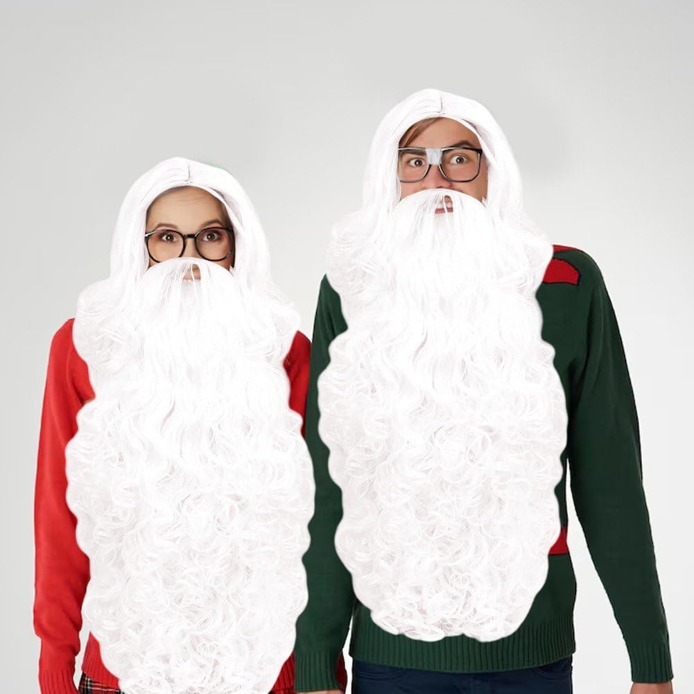 Weihnachten Weihnachtsmann Haar Perücke Und Bart Set Lockige Perücke Requisiten Für Erwachsene Weihnachten Cosplay Kostüm Requisiten