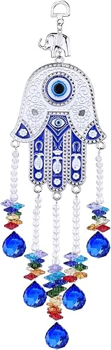 rockcloud Adorno para colgar en la pared de ojo malvado de cristal, atrapa el sol, decoración de coche de la suerte para protección del hogar y la