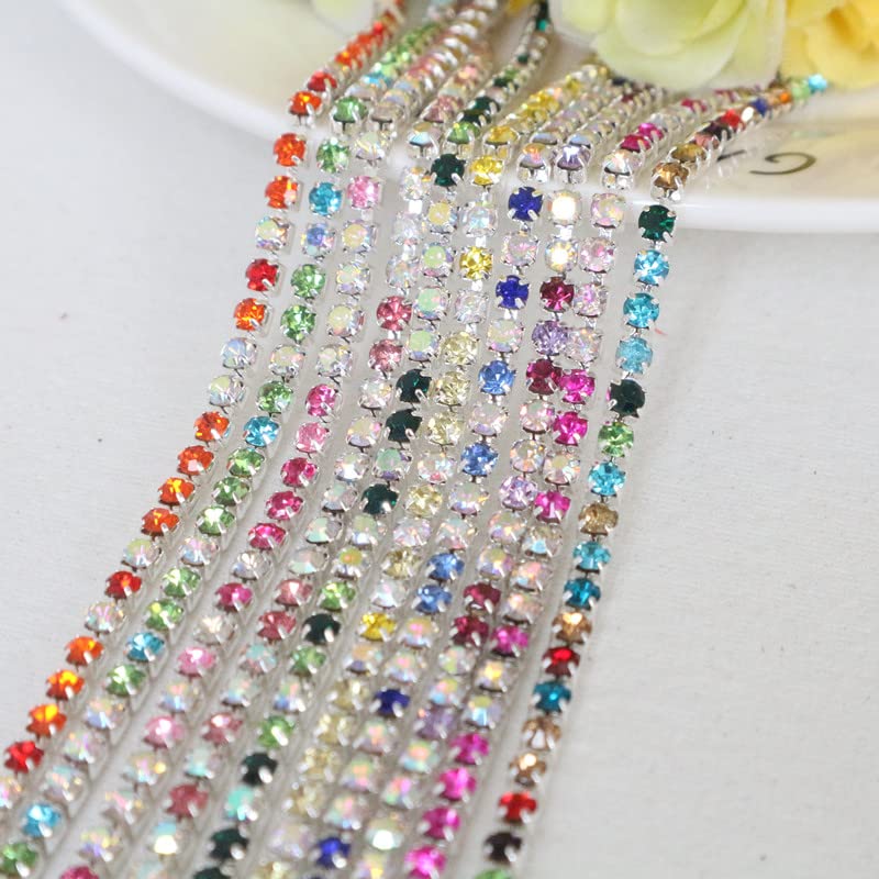 Strass Colorati In Vetro Glitterato Argento Artiglio Strass - Foto 13