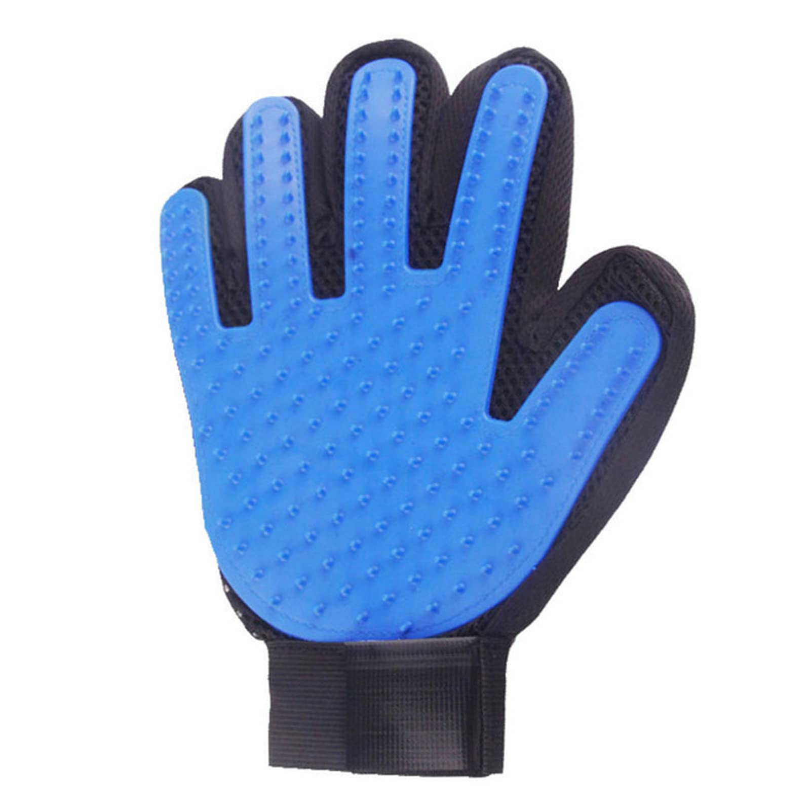 DUnLap Cleaning Gloves Silicone Dog Pet Grooming Glove Cats Brush Comb Deshedding Hair Gloves Dogs Bath Cleaning Supplies Animal Combs Eco Friendly Cleaning Gloves(Blue right hand)