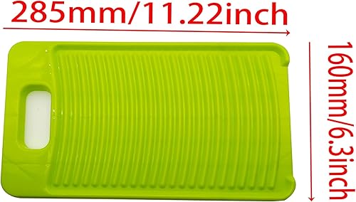 Miniatura 5 de Mini tabla de lavar de plástico antideslizante de 11 pulgadas para el hogar para estudiantesniños, ropa limpia (verde)
