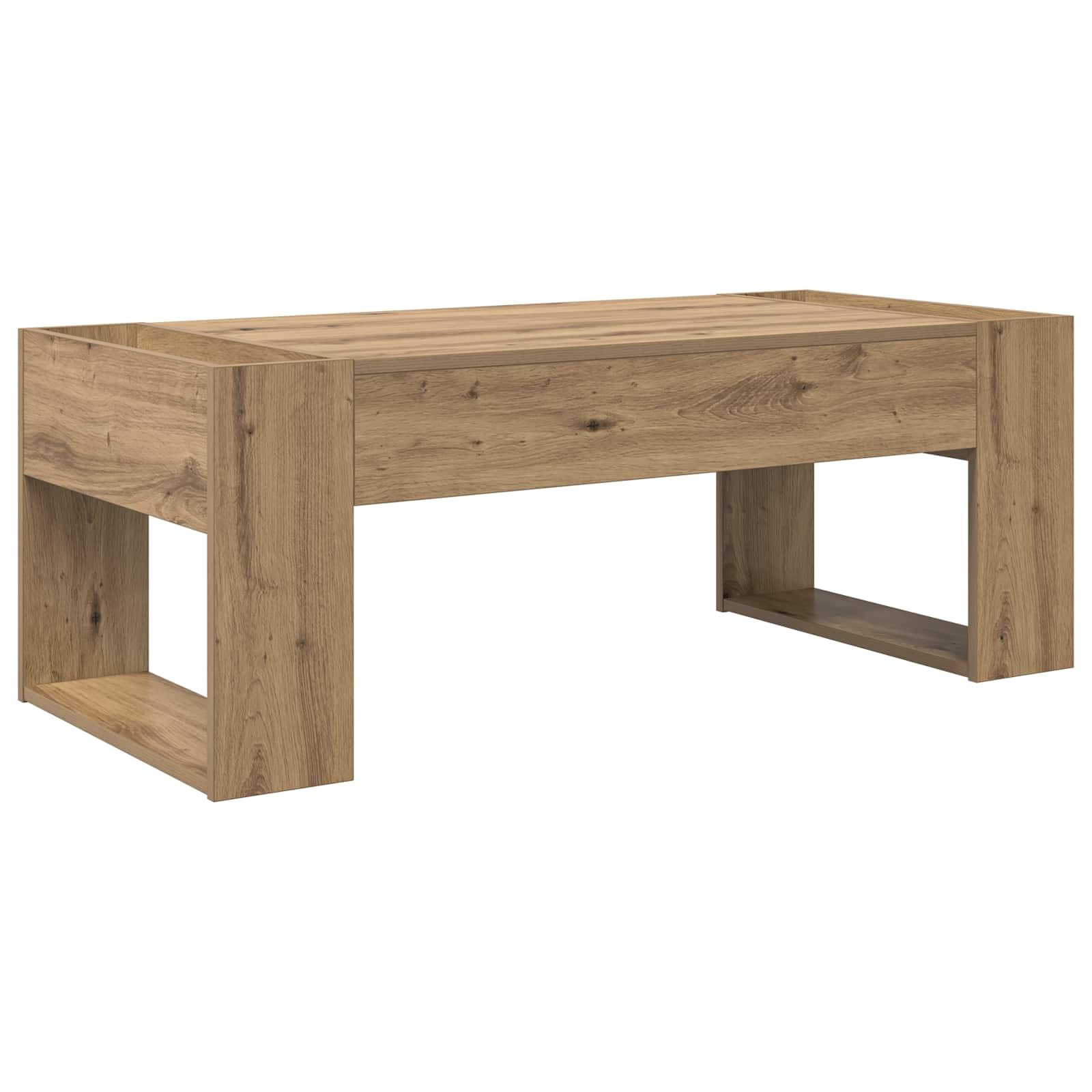 Hothingwell Rechteckiger Couchtisch, 110 x 50 x 41 cm, Holz | Schlichtes Design für Wohnzimmer, robuste Konstruktion, einfache Montage für 2 Personen, einfache Pflege mit feuchtem Tuch