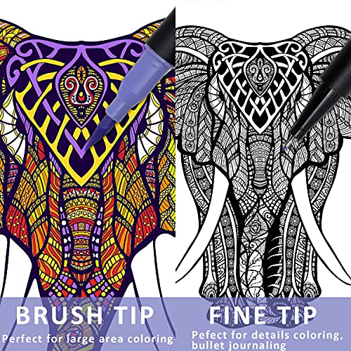 Vitoler Art Markers Dual Tips Coloring Brush Fineliner Color Pens,100 Colors Of Water Based Marker For Calligraphy Drawing Sketching Coloring Book Journal Art Day Back To School Art Supplies Gift #TOP3