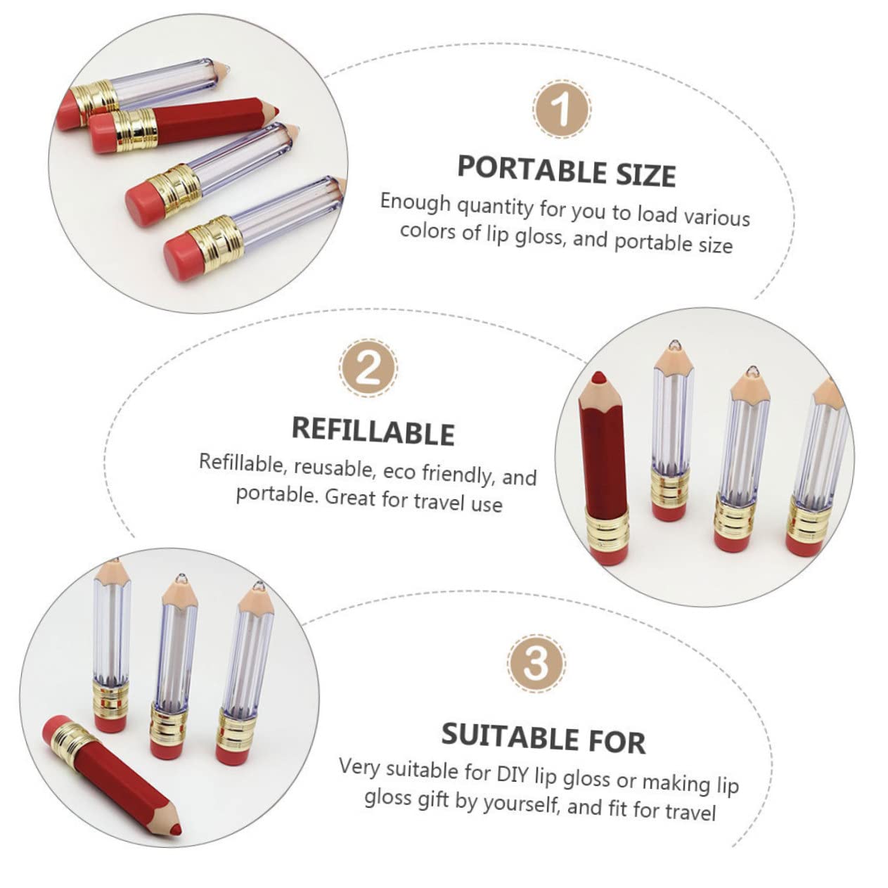 Ipetboom 4 Sätze Lipgloss Lippenstift Leere Tube Lipgloss Klar Aufpolsternder Füllung Für Damen Leckerer Behälter Tuben Bulk Klares 6 Stück * 4