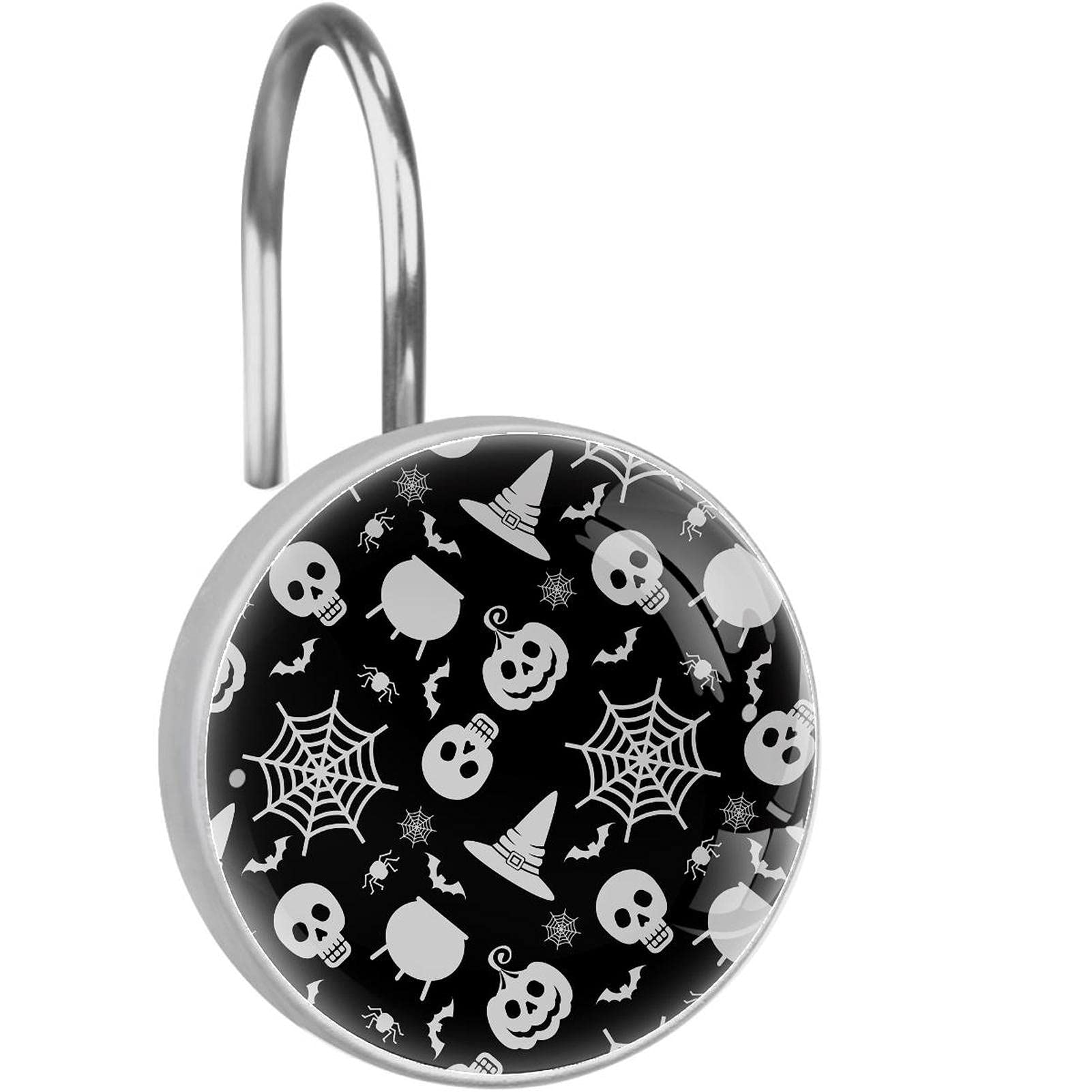 Rideau de douche anneaux de suspension Halloween lot de 12 crochets inox salle de bain