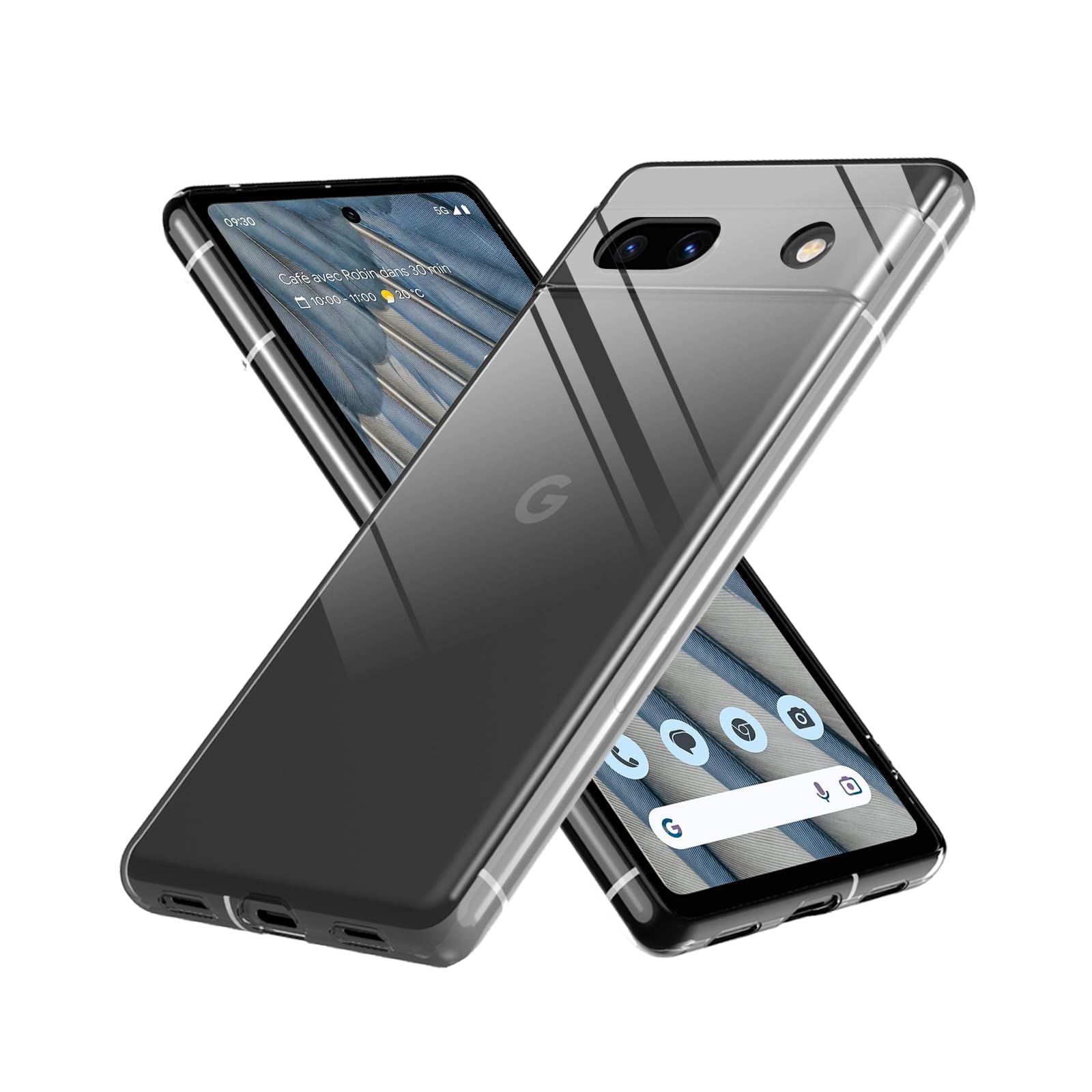 UUBOXS Google Pixel 7a Cover Case,Clear Transparent Ultra Thin Shock-Absorbing Flexible TPU Cell Phone Cover for Google Pixel 7a,Crystal Clear