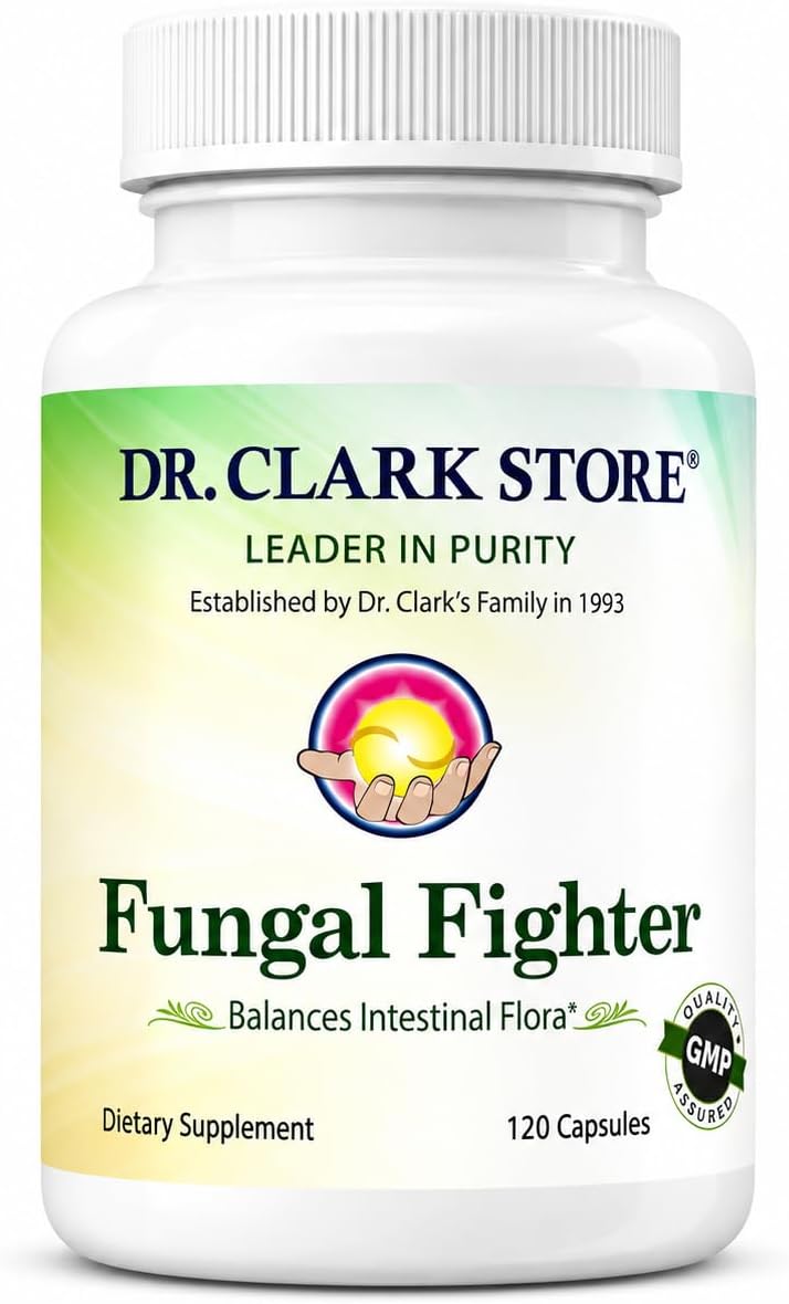 Dr Clark Store Fungal Fighter with Monolaurin 120 Capsules, Supports Healthy Fungal Balance & Immune System Support
