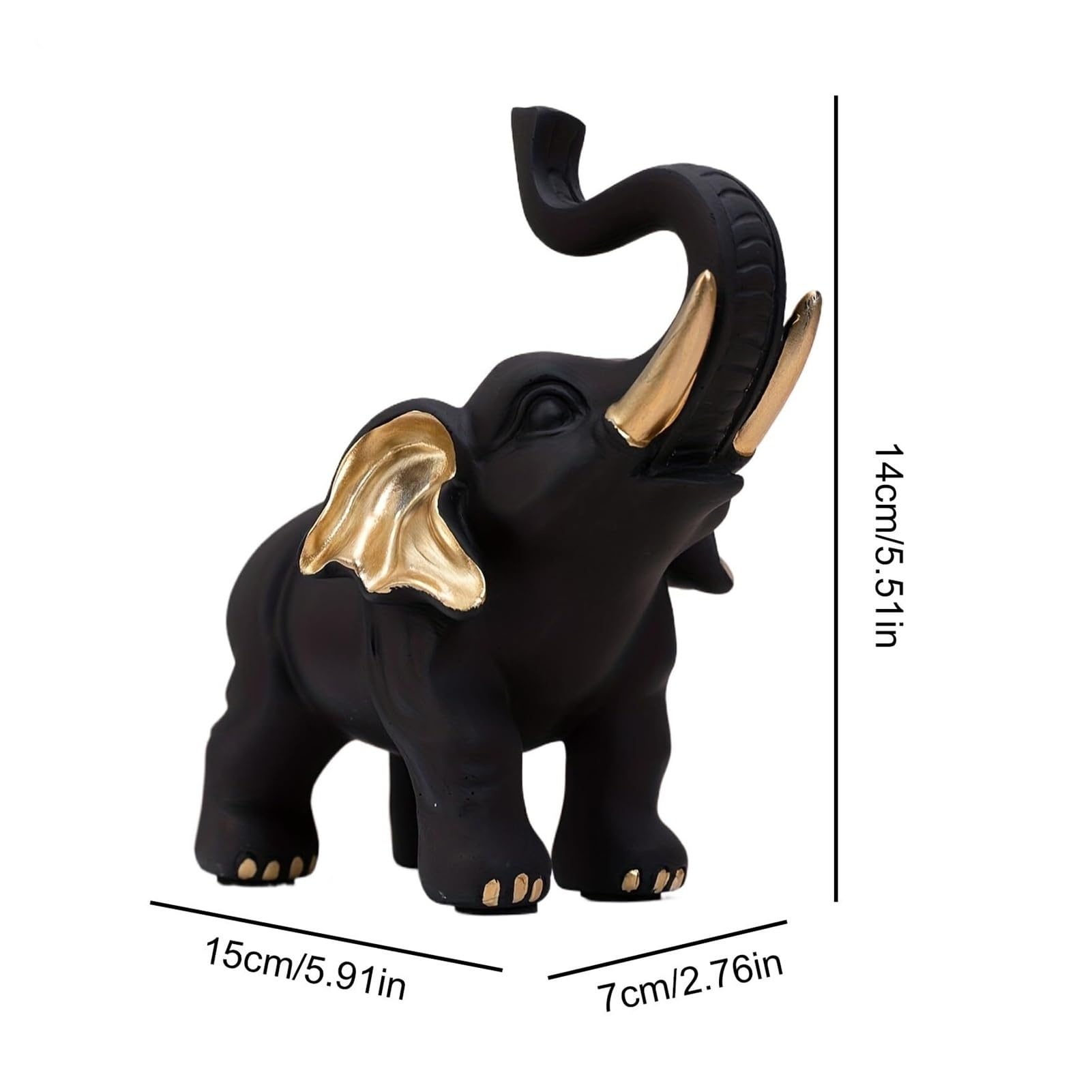 Regalos de inauguración Estatua de decoración del hogar con Figuras Elefante Negro Decoración única