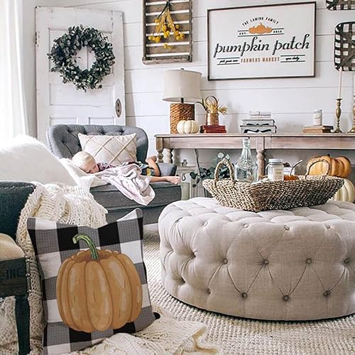 Miniatura 3 de Juego de 4 fundas de almohada de decoración de otoño de 16 x 16 pulgadas, decoración de otoño de Acción de Gracias para decoración del hogar, hojas