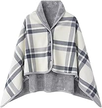 Lilyan 4-Way Large Throw Blanket, Thick, Warm, Lightweight, Stylish, Half Blanket, Flannel, Winter, Cold Protection, Anti-Static, Moisture Absorption, Heat-Generating, Checkered Pattern, For Rooms,