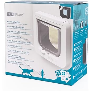 Sure Petcare SureFlap Microchip Cat Flap Battery Operated RFID Collar Tags and Microchips Compatible One Button Control Insta
