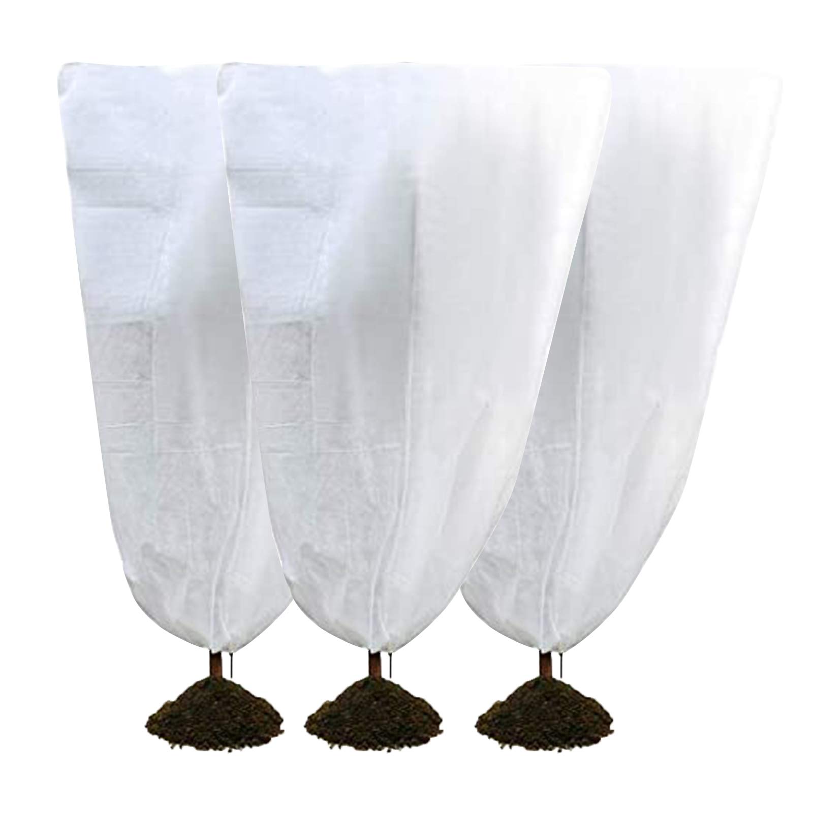 Heavy Duty Plant Cover Warm Worth Frost Protection Bag/Blanket/Jacket,Shrubs & Trees from Being Damaged, Bad Weather Pests for Season Extension&Frost Protection,60gsm,White (31