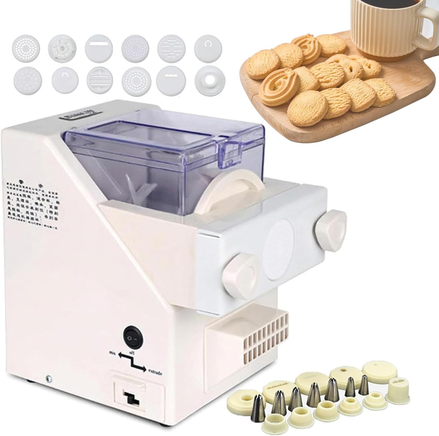 220V Electric Cookie Maker Machine - 180W DIY Cookie Press for Home Baking, Multifunctional Biscuit Form Maker,Electric Bake Maker