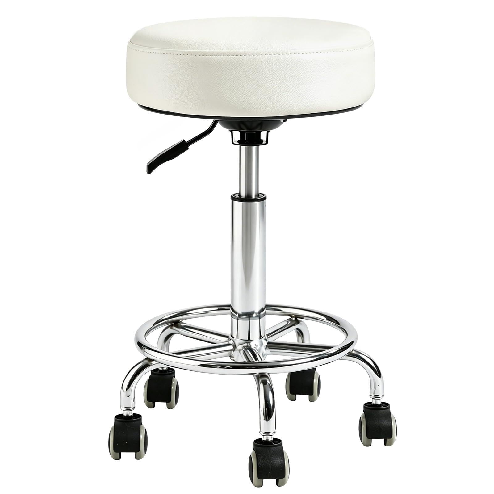 LIMKOMES 500lbs Heavy-Duty Adjustable Rolling Stool