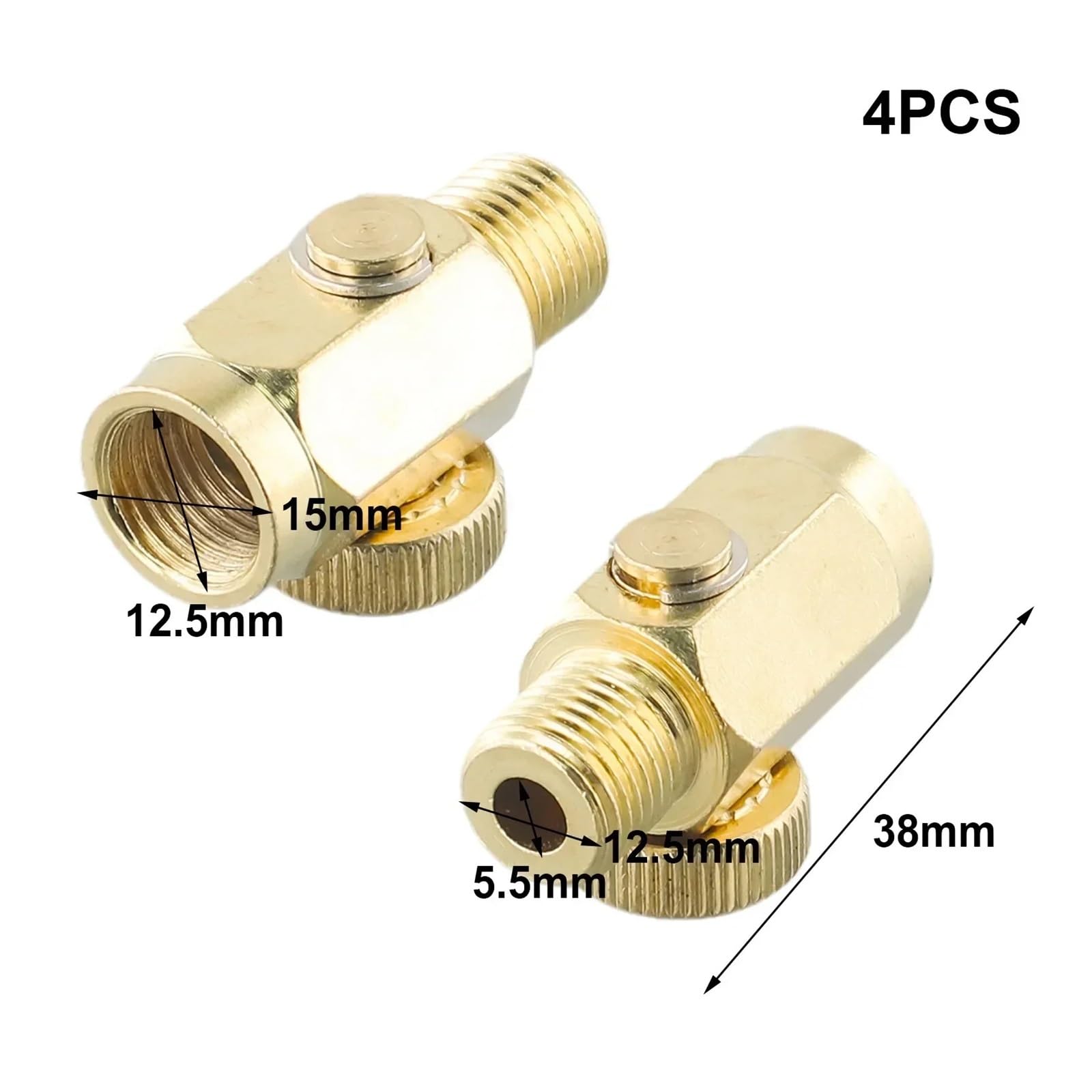 Valvola di regolazione della pressione dell'aria in linea in ottone massiccio da 4pacchi 1/4 NP*T Controllo compressa facilmente regolabile for utensili pneumatici
