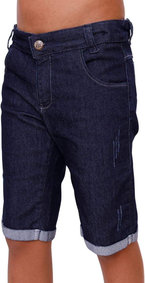Bermuda jeans infantil juvenil com elastano para menino