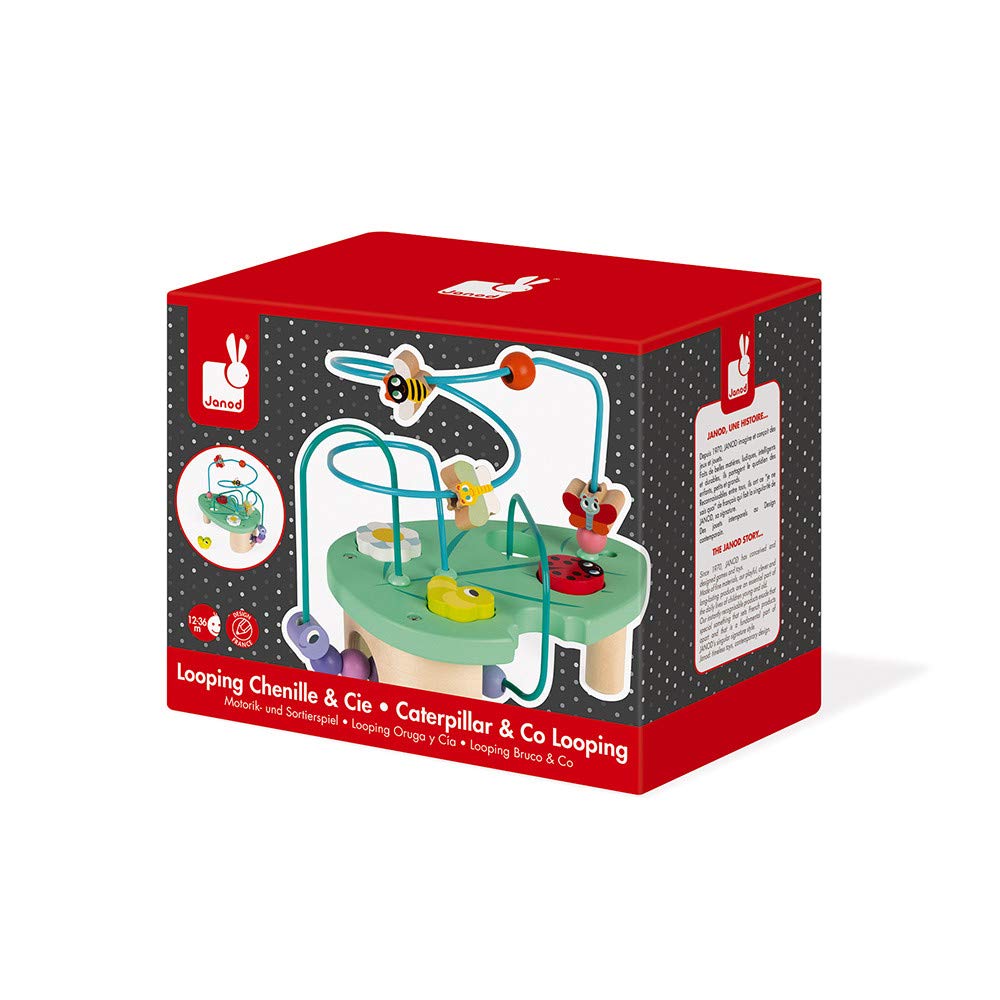 Janod Caterpillar and Co Looping Wooden Early Learning Toy Educational Game Fine Motor Skills 12 Months