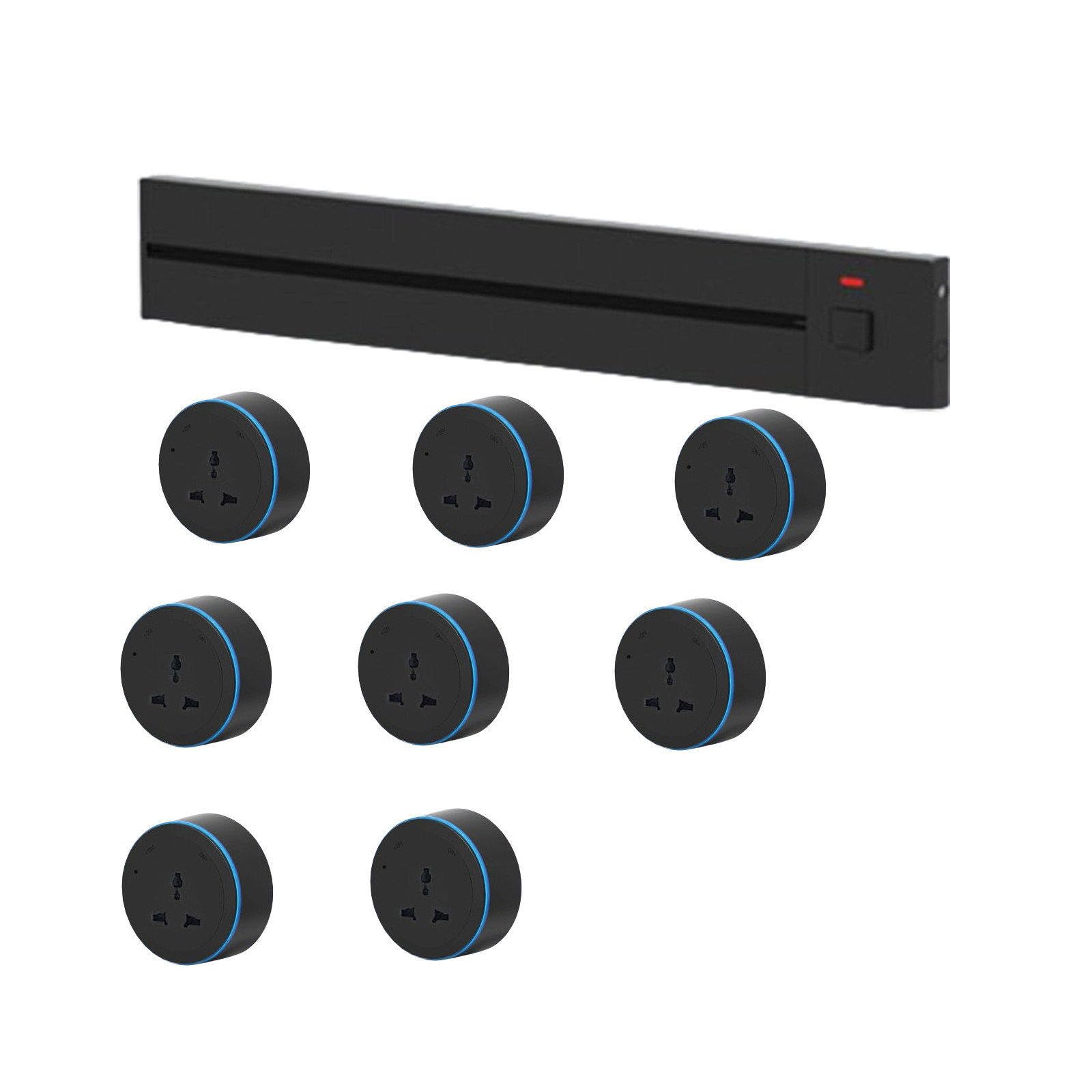 Power Strips Wall Mounted Power Strip - Detachable Modules, Fashionable Aluminum, Home Kitchen Track Socket, Safety Protections(80cm)