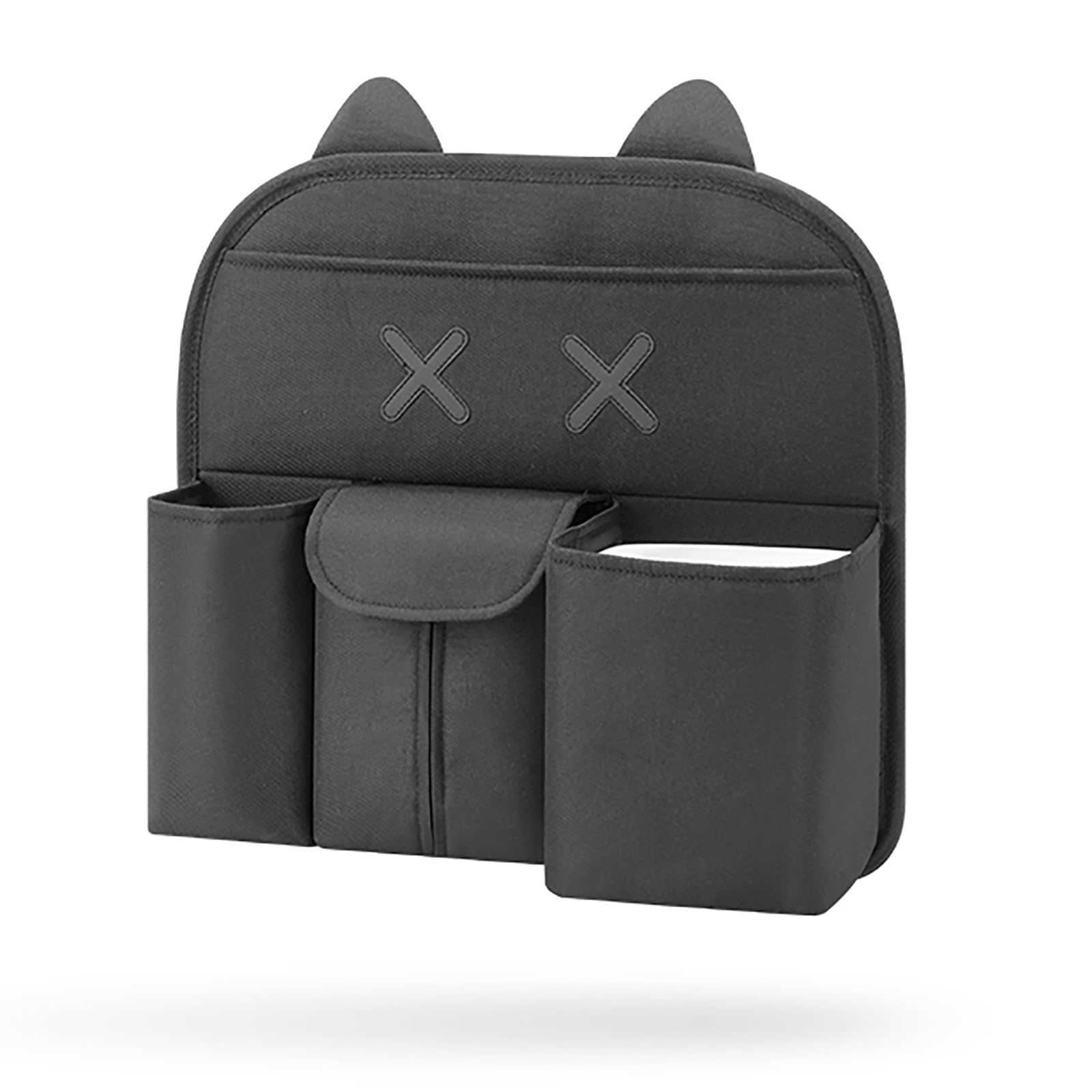 Organizer per seggiolino Auto con Spallacci Regolabili in Lunghezza, Auto Organizzatore Kick Mats Impermeabile Sedile Posteriore, Organizer per sedili Posteriori con(Black)