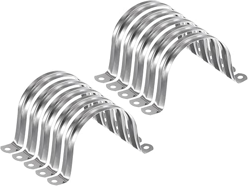 Miniatura 61 de HARFINGTON 10 abrazaderas de conducto de 3/16 pulgadas de 0.197 in, abrazadera de tubo M5 U, correa de tubo rígida de acero inoxidable, soporte