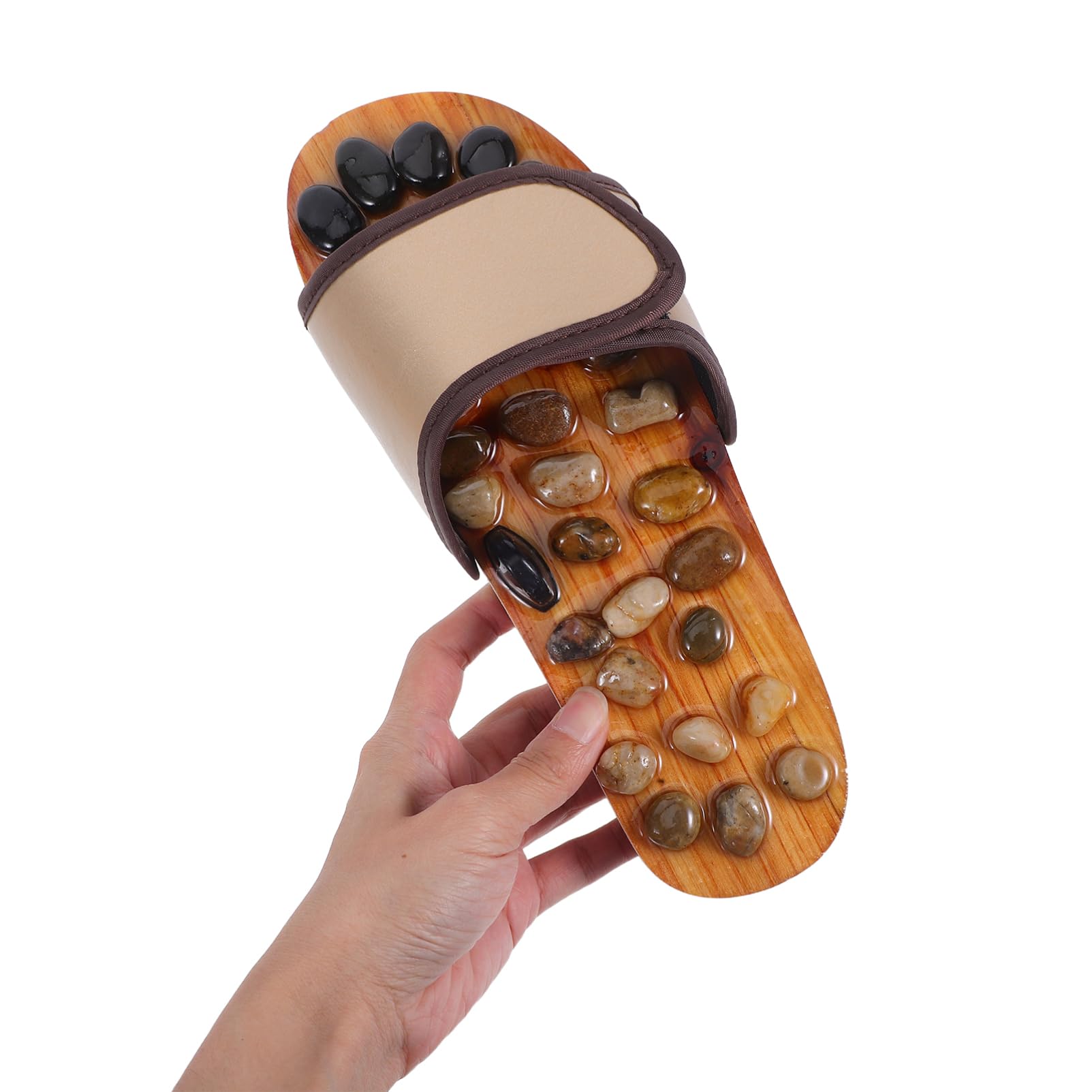 1 Paar Bequeme Fußmassage Sandalen aus Kieselsteinen für Akupressur und Fußtherapie für Drinnen und Draußen Fördert die Durchblutung und Müdigkeit