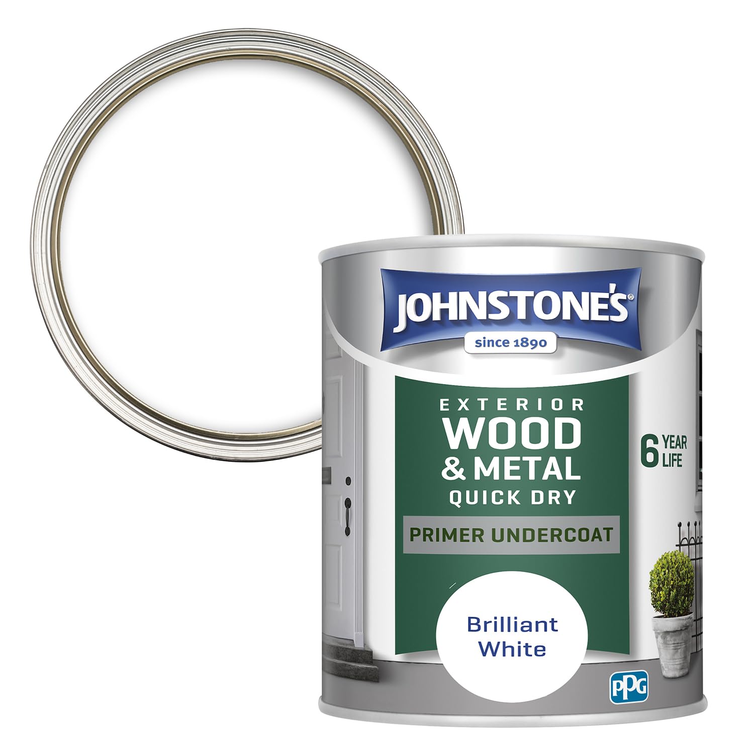 Johnstone's 303910 Weather Guard Exterior Undercoat Paint - Brilliant White,2.5 โ image 1