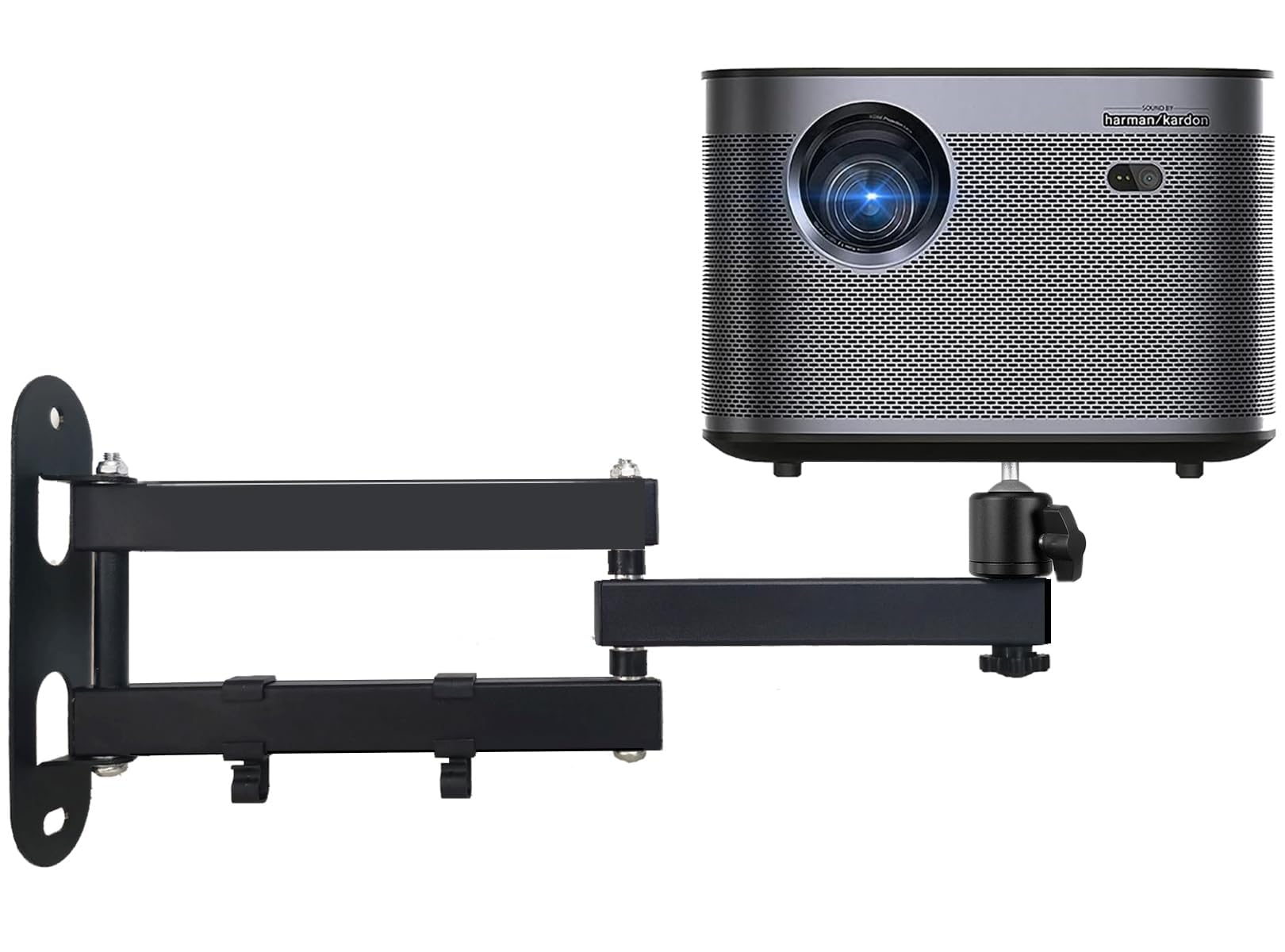 Soporte de pared para proyector mejorado de 14 pulgadas con brazos plegables y clips para cable, montaje de proyector de acero laminado en frío de calidad de pared, compatible con