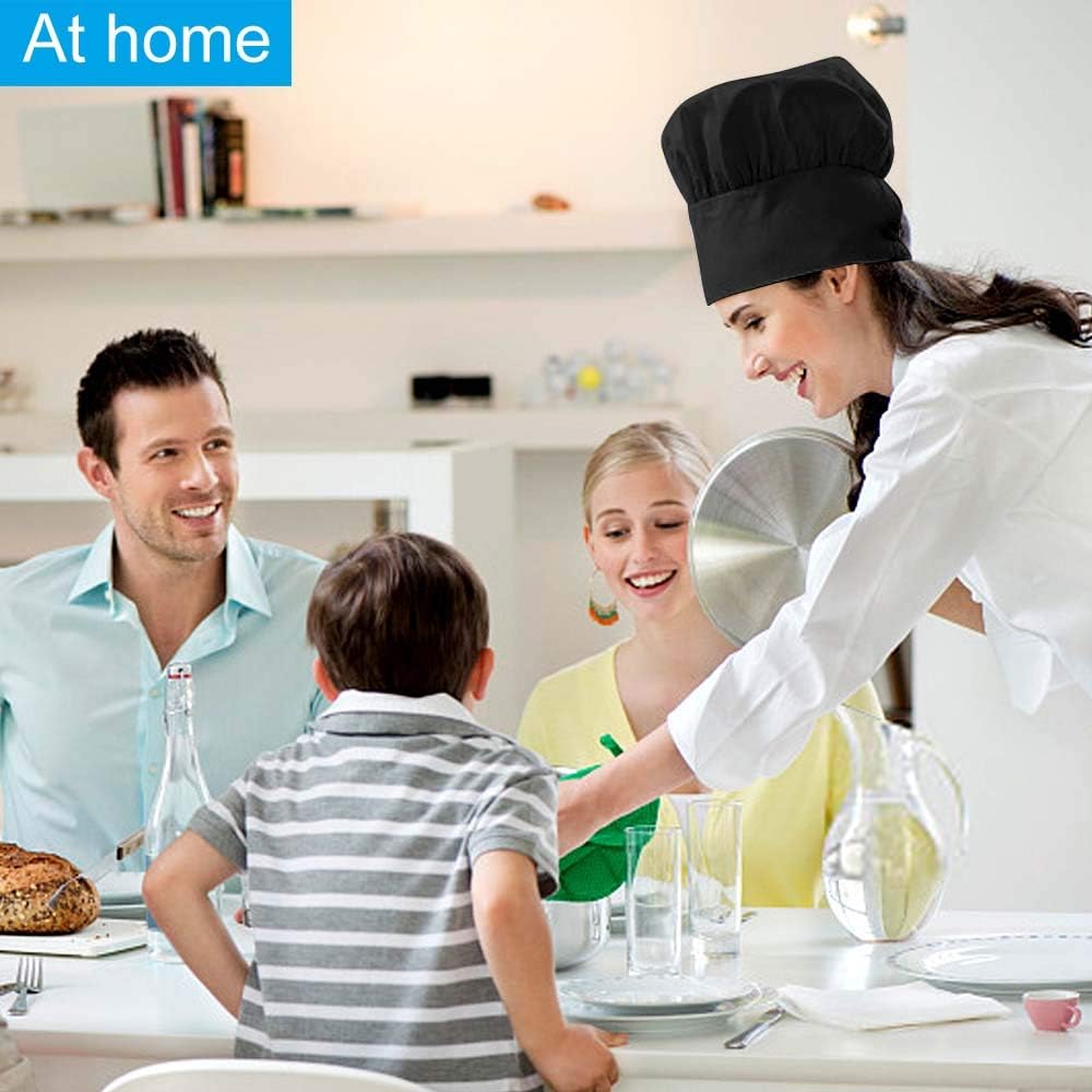 Chef Hat, Adult Premium Adjustable Elastic Baker Kitchen Cooking Chef Cap… - Image 2