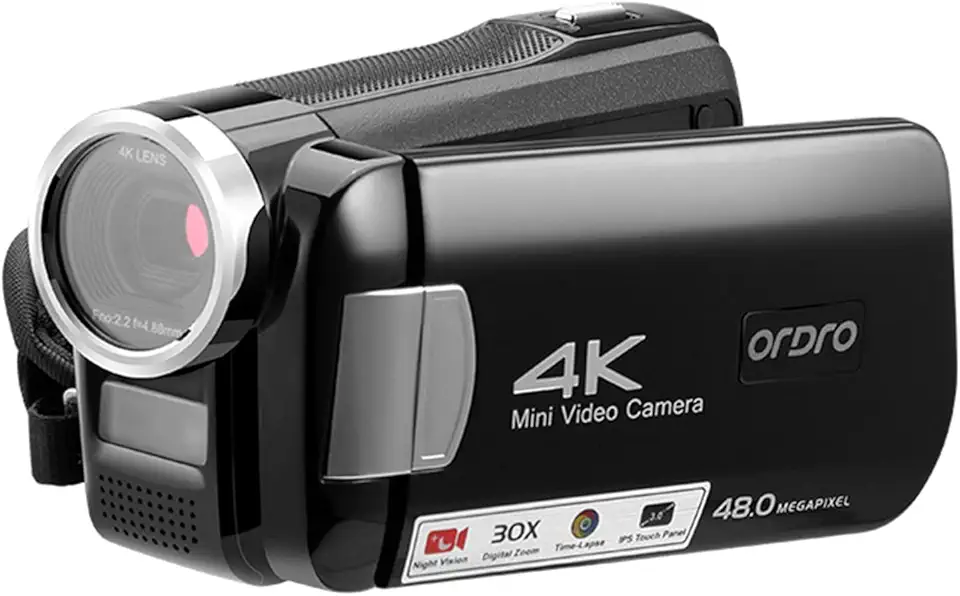 AC2 4K Câmera de Vídeo Digital Filmadora DV Gravador 48MP 30X Zoom Digital IR Visão Noturna 3.0 Polegada IPS Touchscreen com Bateria Controle Remoto Bolsa de Transporte