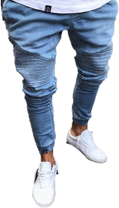 Amazon Sunset Hill デニムパンツ タイトジーンズ スキニーパンツ ストレッチ ダメージ バイクジーンズ スエットパンツ ブーツカット リペア加工 メンズ おしゃれ かっこいい ジーンズ 通販