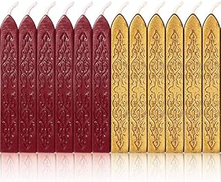 12 Pieces Sealing Wax Sticks with Wicks Antique Fire Manuscript Sealing Wax for Wax Seal Stamp (12 Colors A)