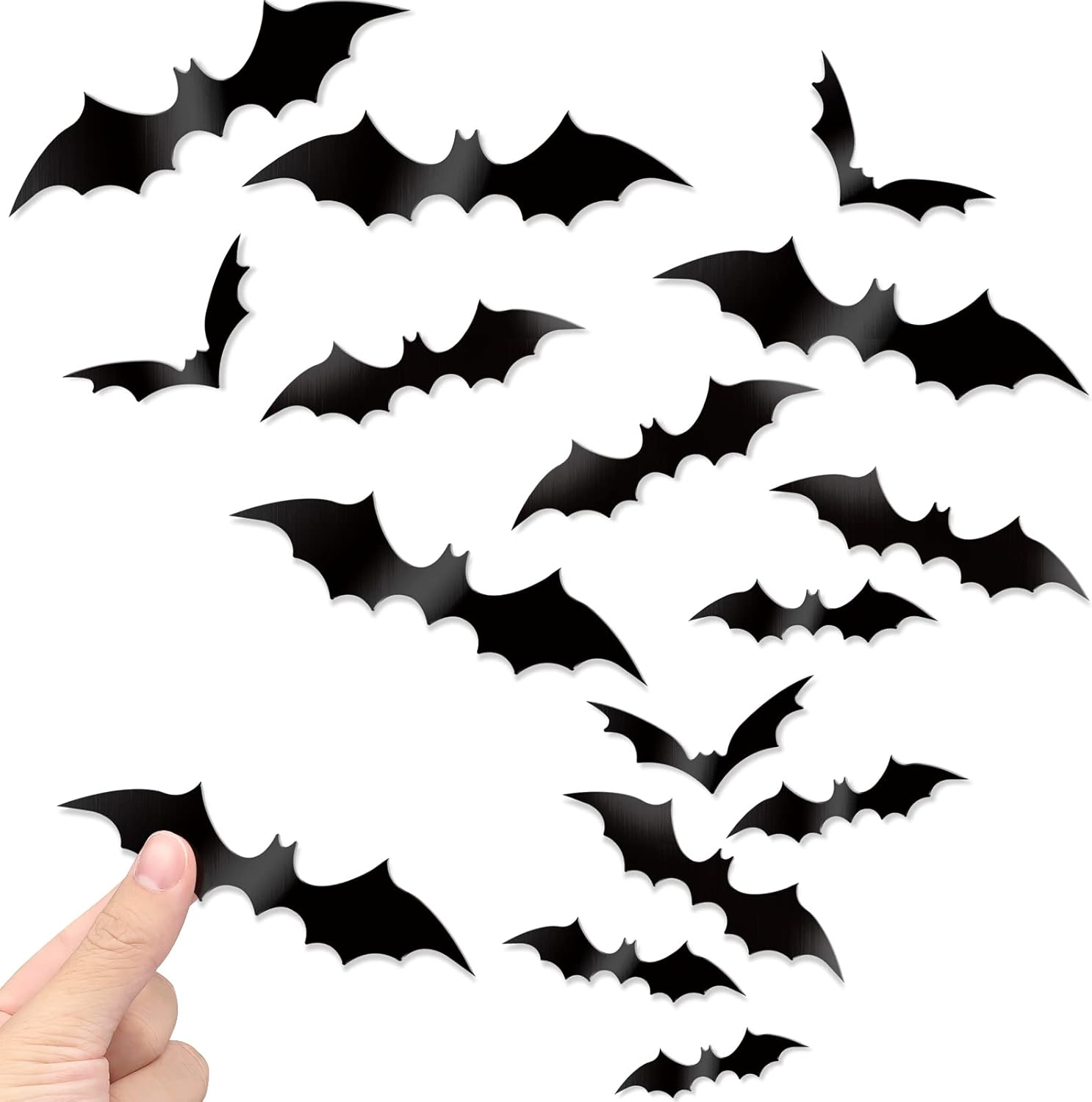 WeiSecret 3D Halloween Bats Decorations 60PCS 4 Different
