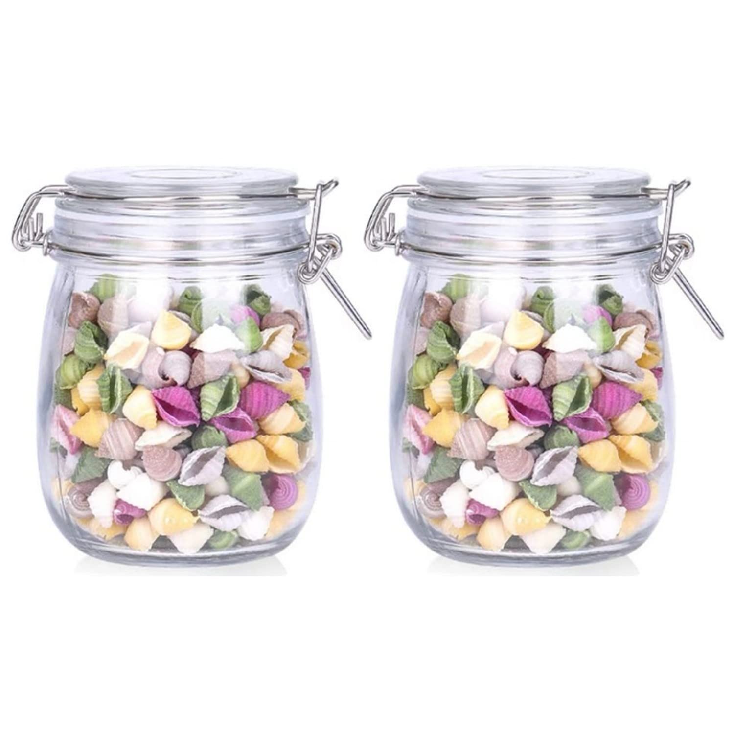 OLWICK 2 Pcs Air Tight Glass Storage Containers With Steel Clamp Lid And Silicon Seal/Glass Jars/Kitchen Storage Containers/Cookie Jar (Round, 750 Ml, Transparent) (B08KXXWF4R) Amazon Price History, Amazon Price Tracker