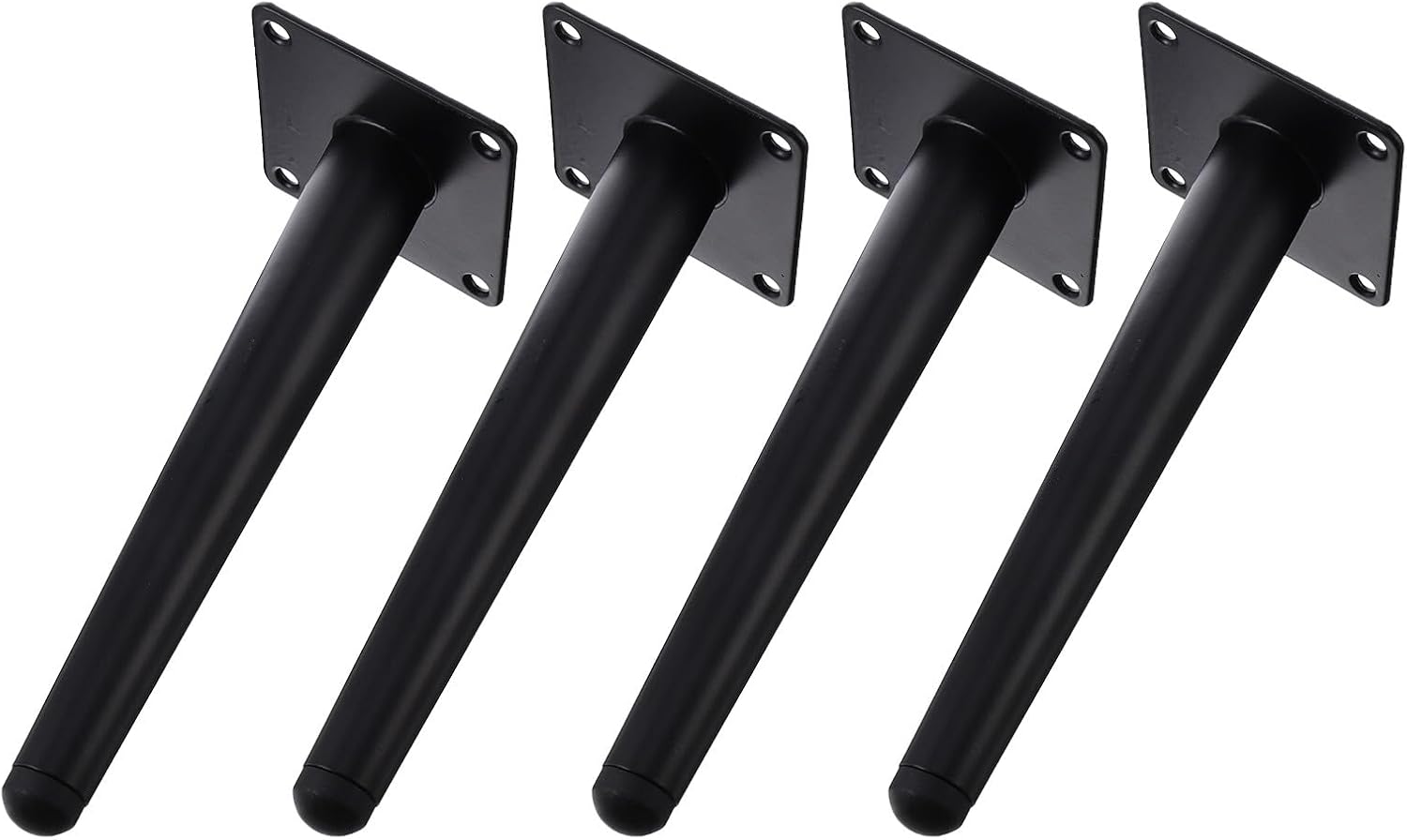 LALAFINA 4pcs Furniture Support Legs Bed Legs Matte Black 20cm Tapered Metal Feet for Home Furniture Replacement and Leveling