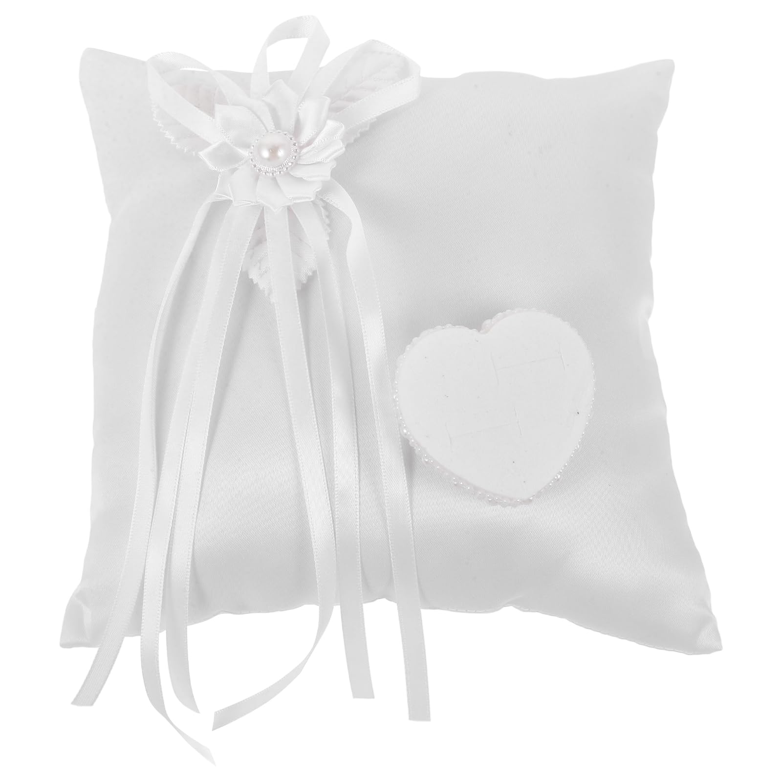BESPORTBLE - Cuscino per anelli con anello quadrato, stile romantico, colore: bianco