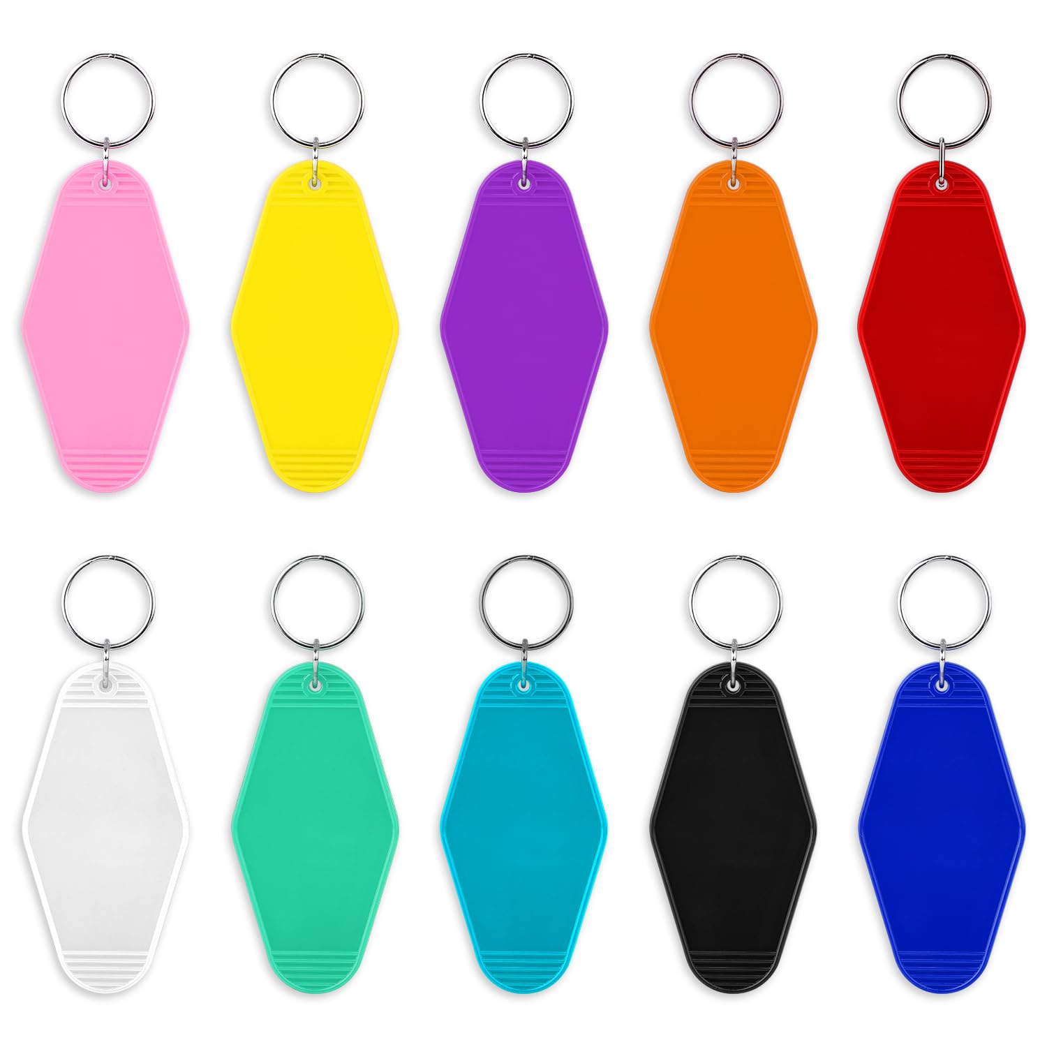 NQEUEPN 10pcs Sublimation Keychain Blanks, Blank Hotel Keychains Bulks Rhombus Motel Keychain Blank with Ring for DIY Crafts Ornament Zipper Pulls Backpack Labels Tags