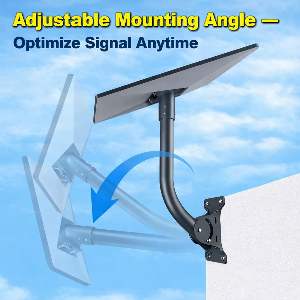 Kit di montaggio regolabile per tetto a parete Starlink, compatibile con piatto standard V4 Starlink, include adattatore per tubi in acciaio resistente Gen 3