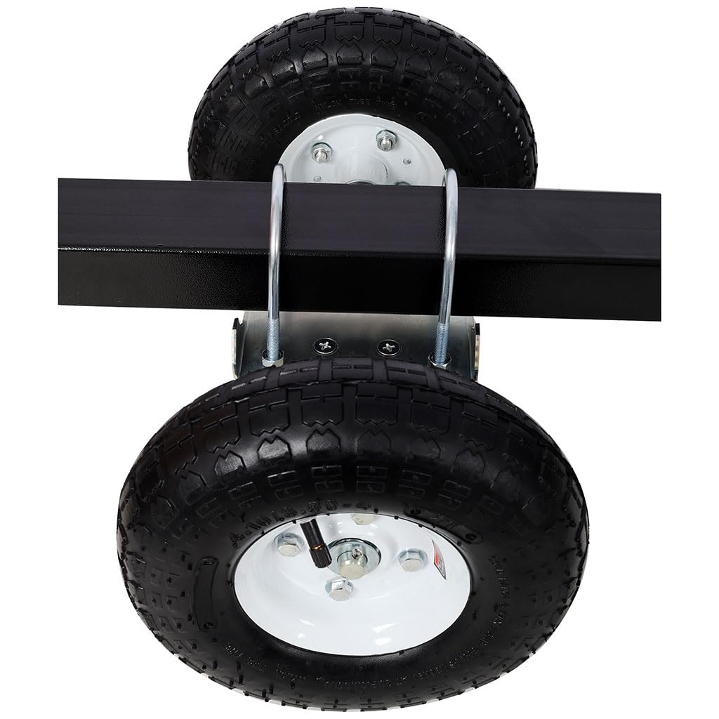 Rueda de soporte de puerta de 10 pulgadas, rueda de puerta rodante resistente con marco de acero y neumático de goma, ayudante de puerta de montaje de perno en U para puertas de tubo de metal
