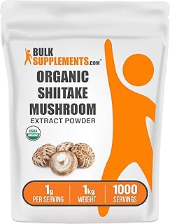 BulkSupplements.com Organic Shiitake Mushroom Extract Powder - Shiitake Mushroom Powder Supplement, Immune Support - Vegan & Gluten Free, 1g per Serving, 1kg (2.2 lbs) (Pack of 1)